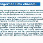 Pengertian Ilmu Ekonomi Menurut Para Ahli